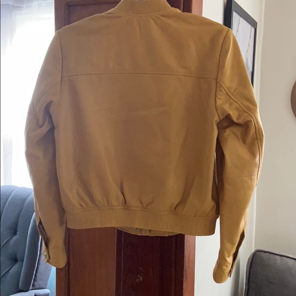 Yellow leather aviator jacket - Picture 3 of 4